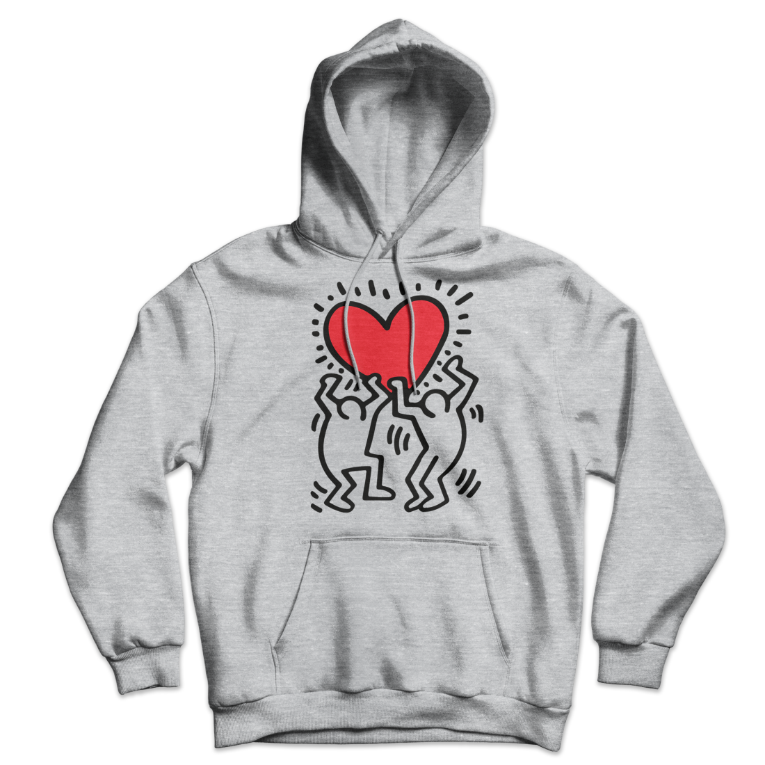 Men Holding Heart Icon, Street Art Hoodie