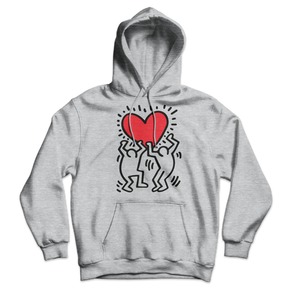 Men Holding Heart Icon, Street Art Hoodie